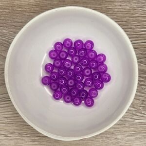 Purple Glass Beads 8mm Round 40 Bead Count #64